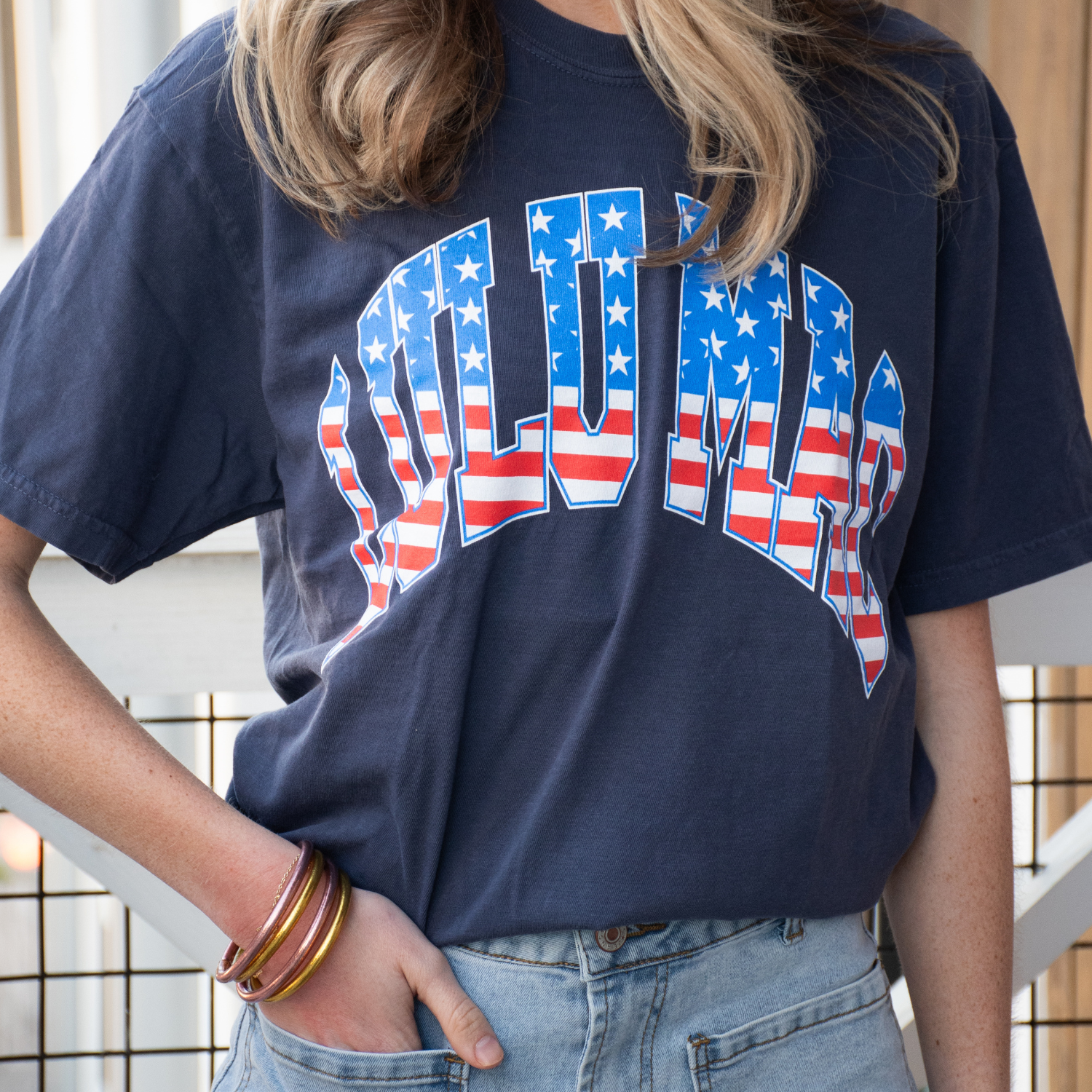 LM-SS-1000 Stars & Stripes Adult Navy Comfort Colors Tee: