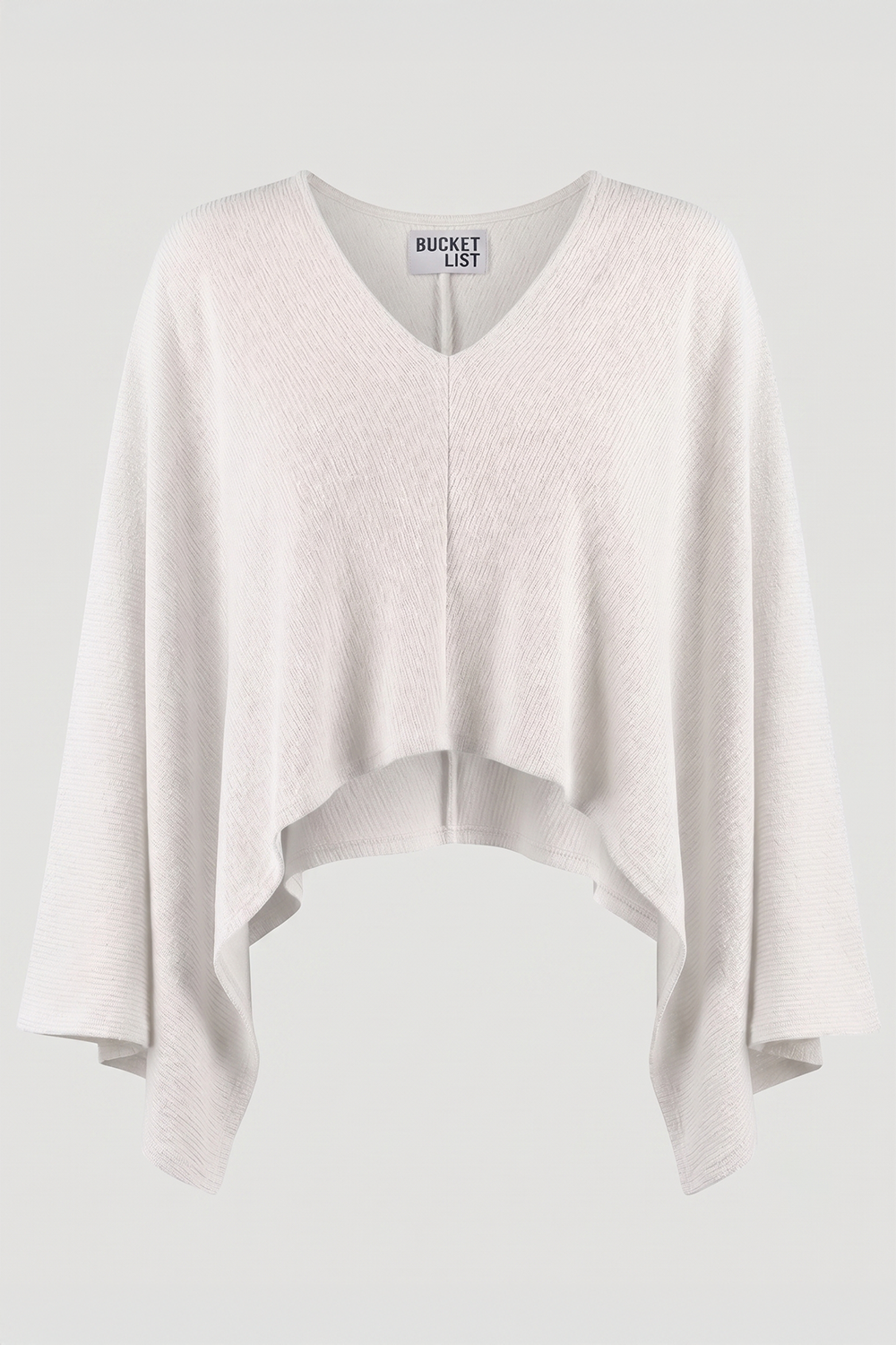 Structured Crepe Asymmetrical Poncho Top: Orange