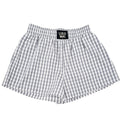 LULU MAC-GREY GINGHAM BOXER SHORT: GREY
