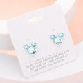 Mouse Character Stud Earrings - Aqua