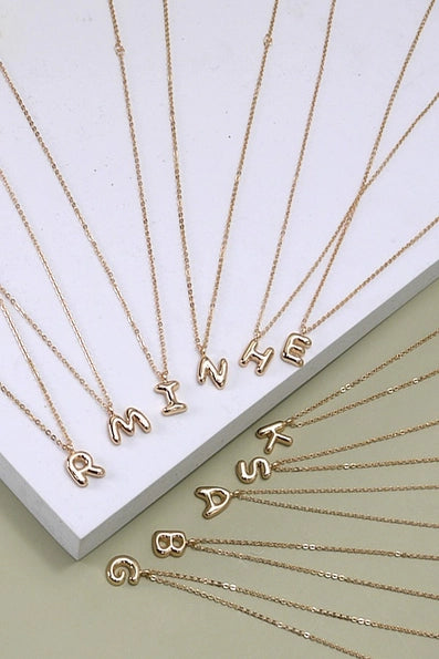 Balloon Bubble Personalized Initial Necklace - M