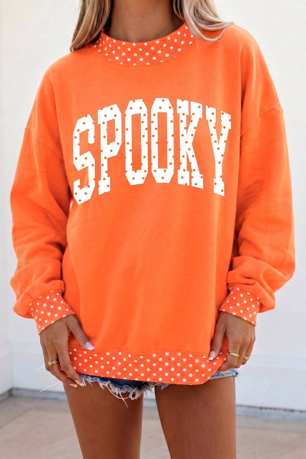 Orange SPOOKY Polka Dot Sweatshirt