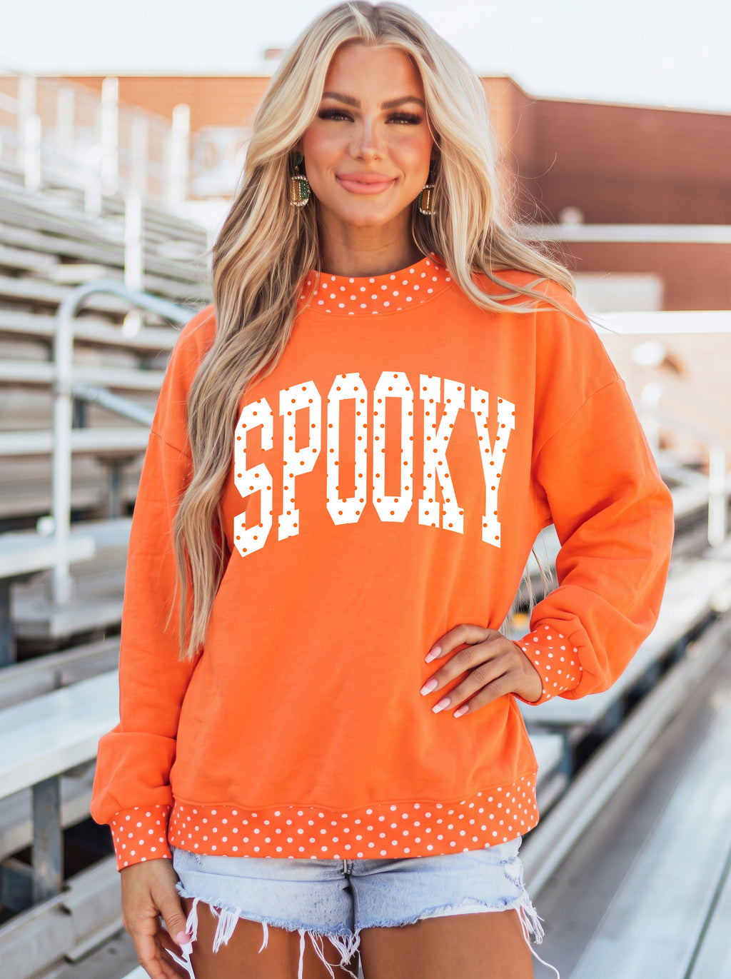 Orange SPOOKY Polka Dot Sweatshirt