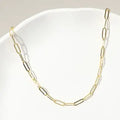 Stainless Steel 14K Gold Plated Paperclip Chain Necklace - Yellow Gold