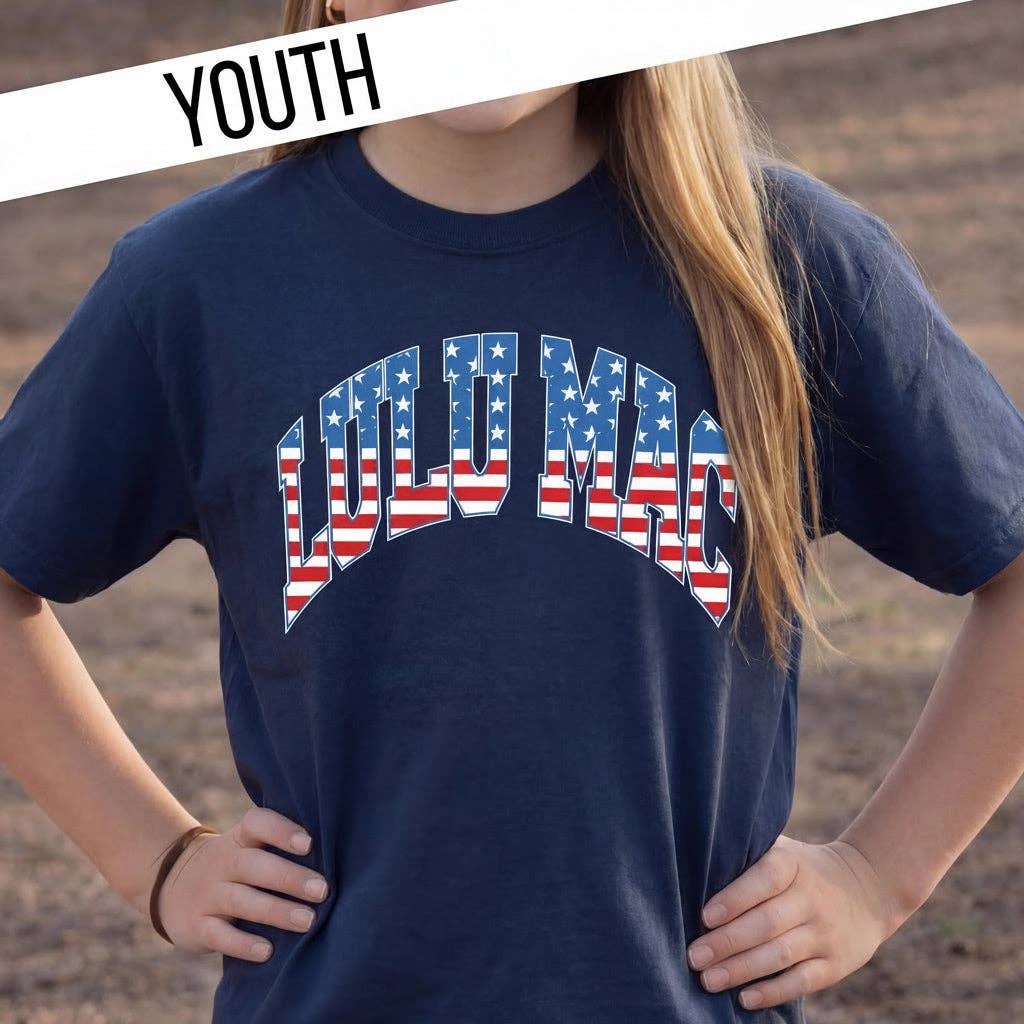 KD-SS-1000 Stars & Stripes Navy Youth Comfort Colors Tee: Navy