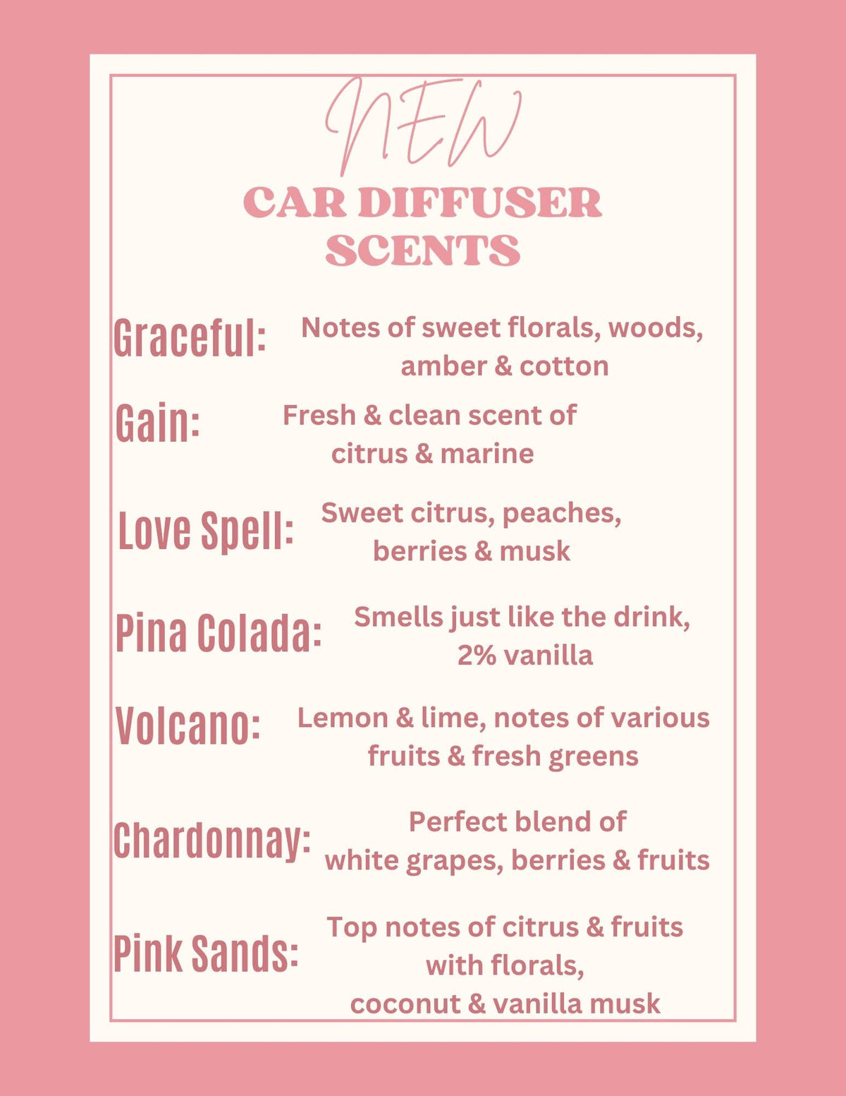 Graceful Car Diffuser: GRACEFUL