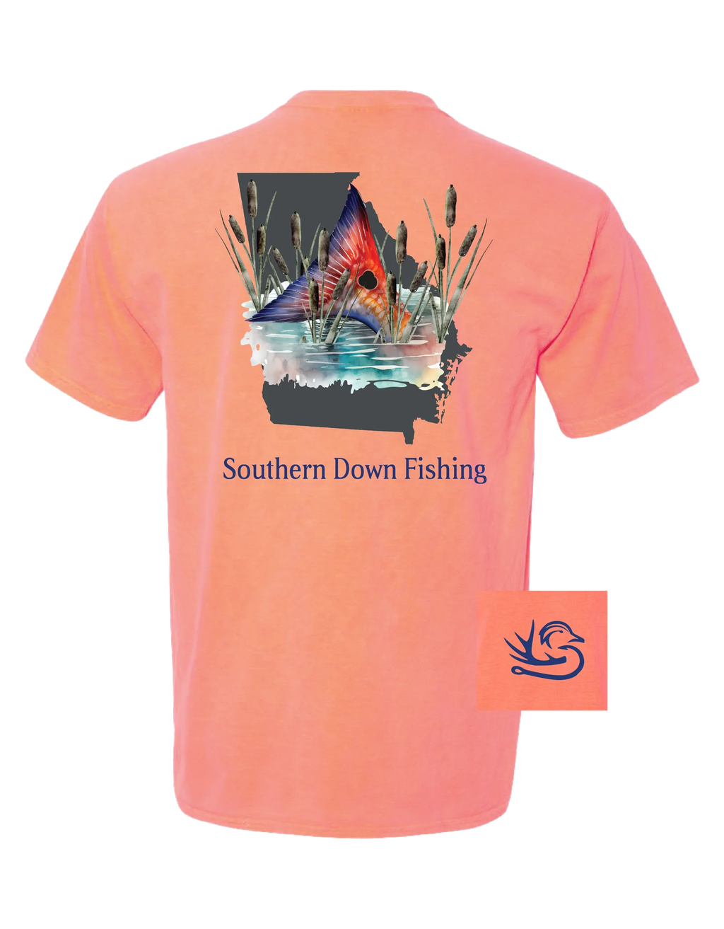 Southern Down Outfitters GA Redfish Comfort Color Tee