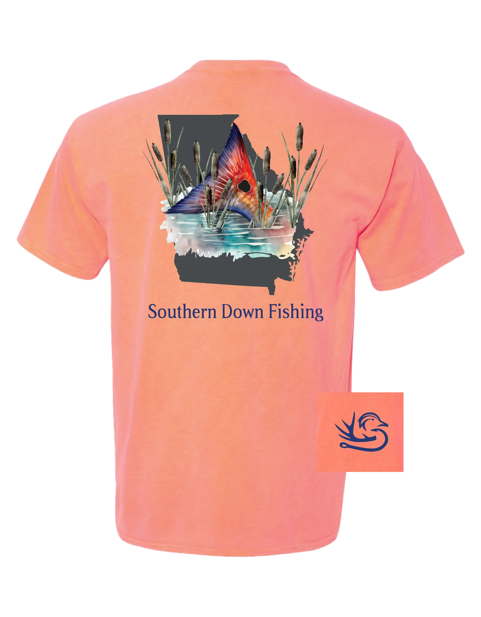 Southern Down Outfitters GA Redfish Comfort Color Tee