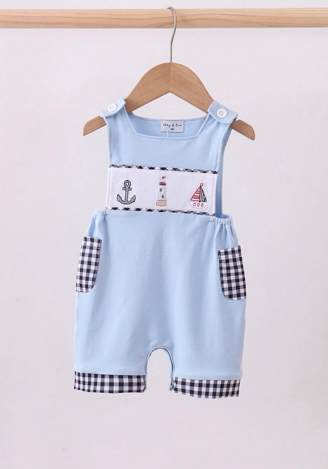 Blue sailboat embroidery jonjon