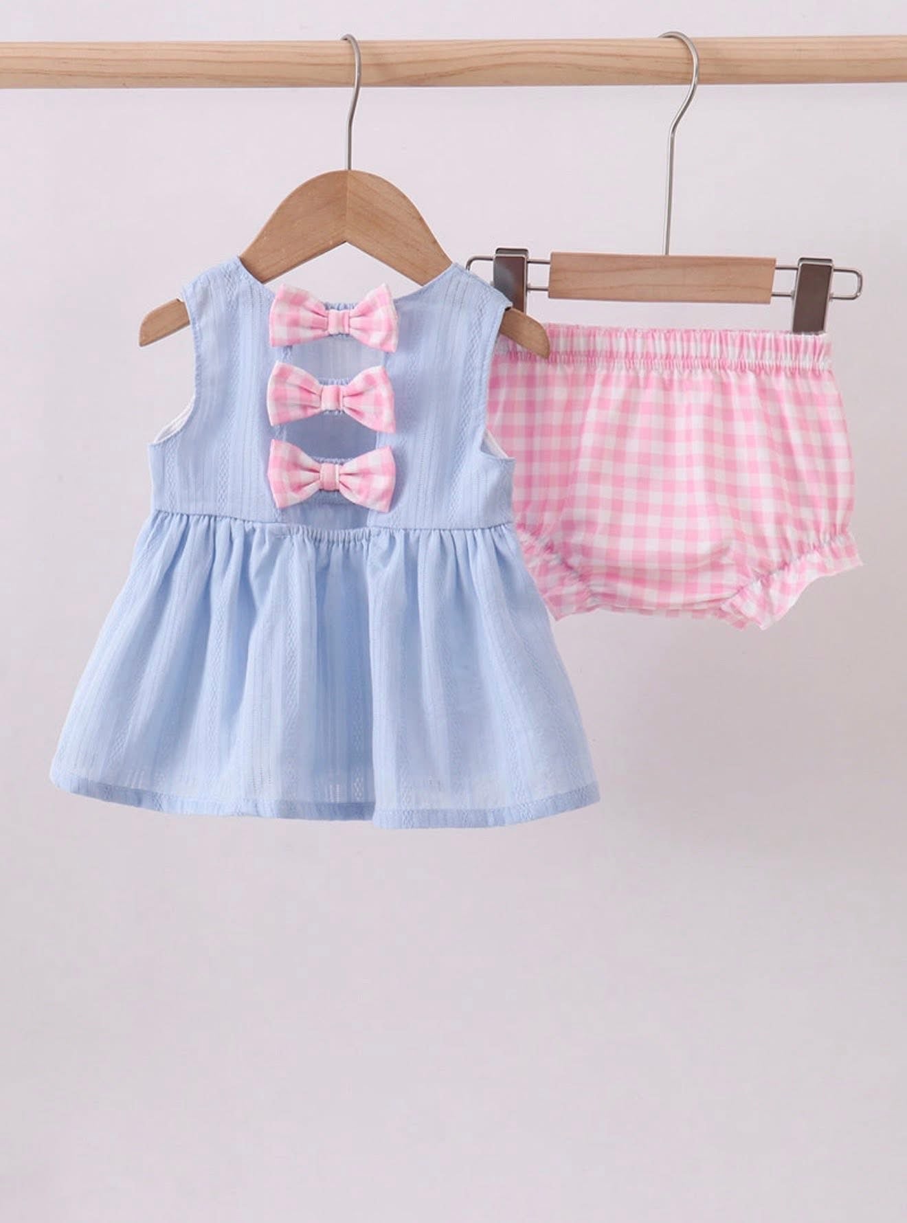 Blue sailboat embroidery jacquard shorts set